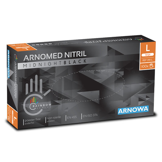 Palette 84 Kartons ARNOMED NITRIL MIDNIGHT BLACK - Nitrilhandschuhe in Schwarz